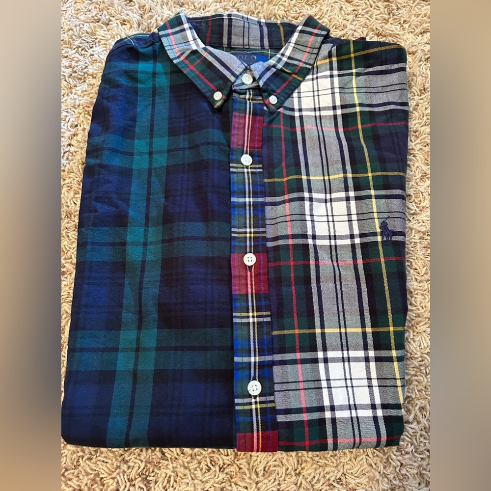 Polo Ralph Lauren- Plaid Button Front Men’s Long Sleeve Shirt- Size XXL